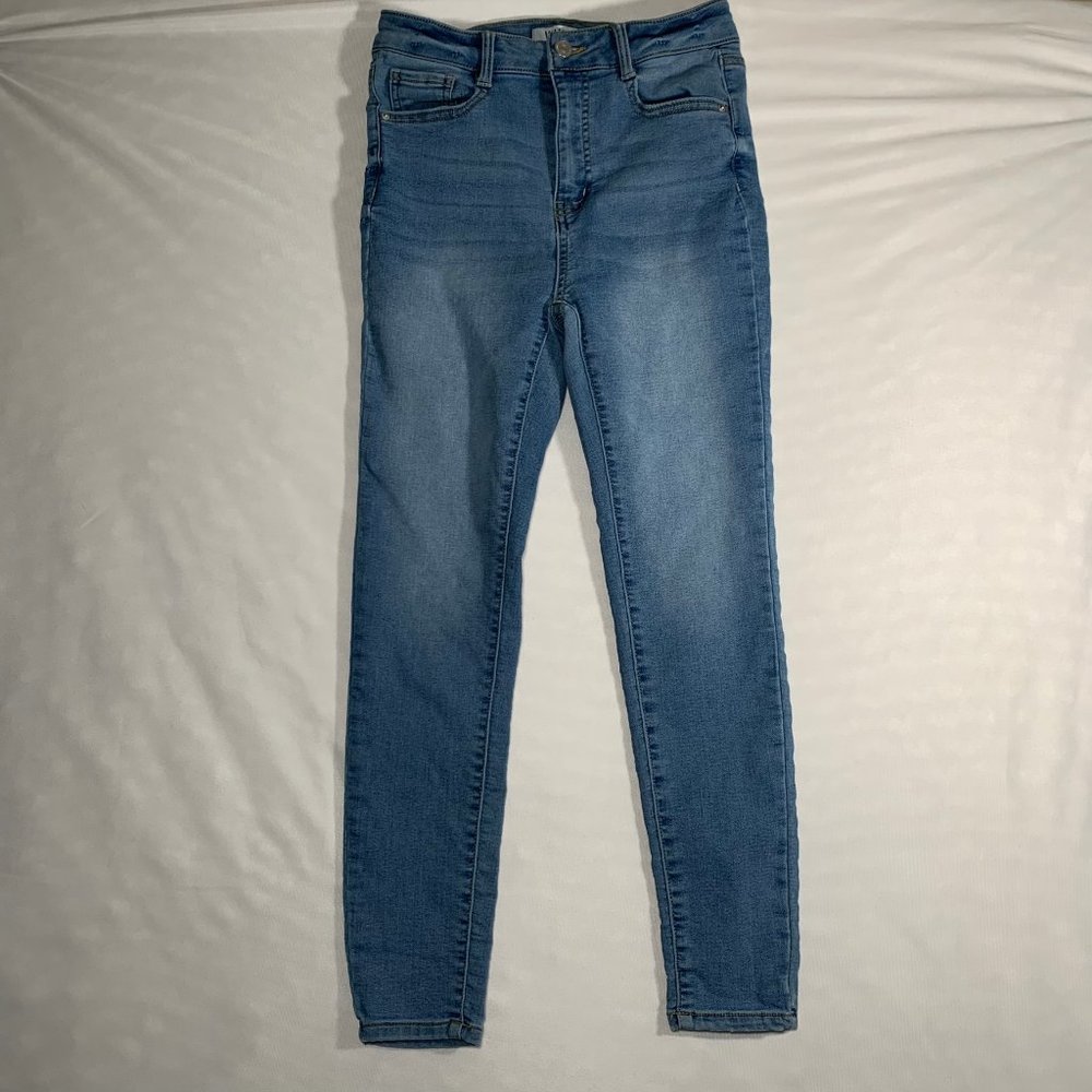 WAX JEANS WOMENS SIZE 3 BLUE JEANS SKINNY STRETCH GREAT CONDITION MID RISE